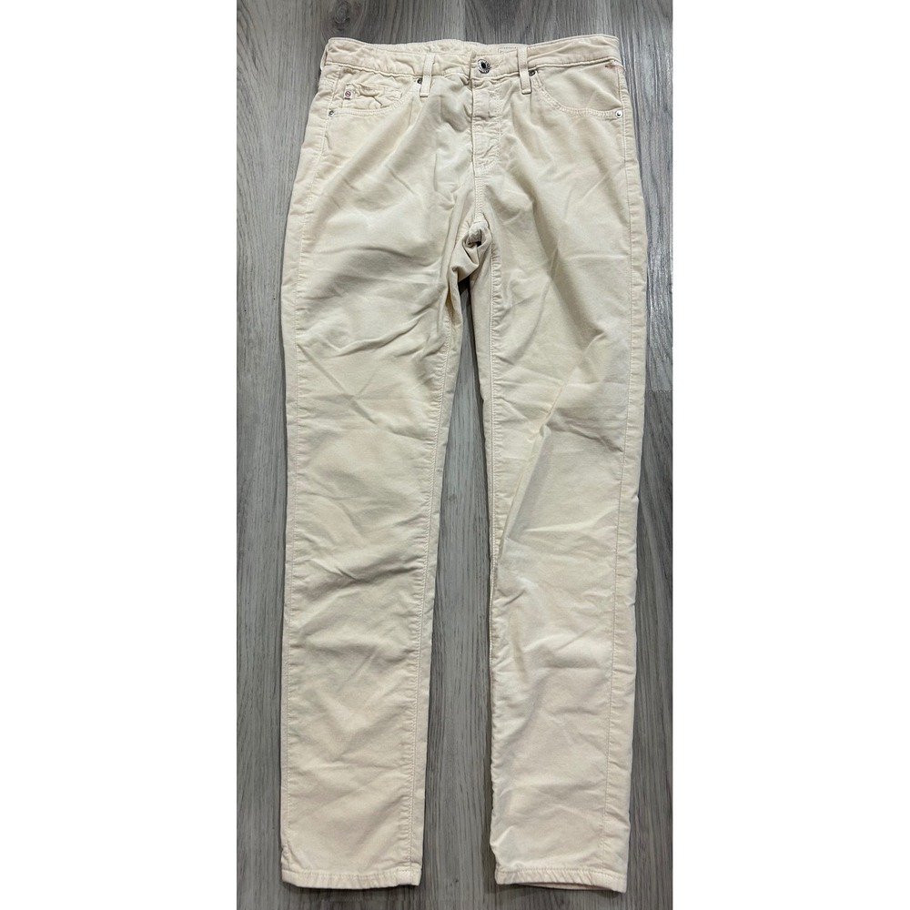 AG Adriano Goldschmied The Stevie Ankle Corduroy Pants Cream Vanilla 26 luxury